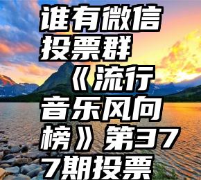 谁有微信投票群   《流行音乐风向榜》第377期投票