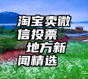 淘宝卖微信投票   地方新闻精选