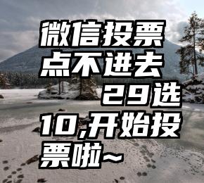 微信投票点不进去   29选10,开始投票啦~