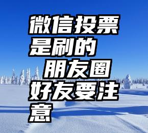 微信投票是刷的   朋友圈好友要注意