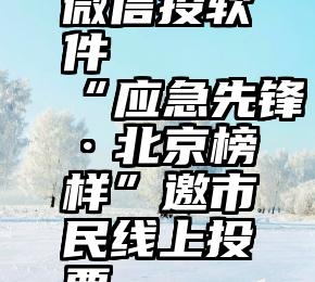 微信投软件   “应急先锋·北京榜样”邀市民线上投票