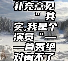 微信投票补充意见   ”其实,我是个演员“——首秀绝对离不了他!