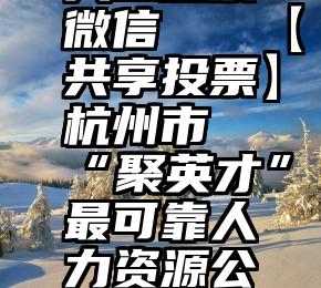 成都专业人工投票微信   【共享投票】杭州市“聚英才”最可靠人力资源公司评选活动