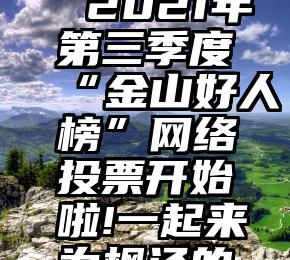 微信投票器软件   2021年第三季度“金山好人榜”网络投票开始啦!一起来为枫泾的他们点赞吧!