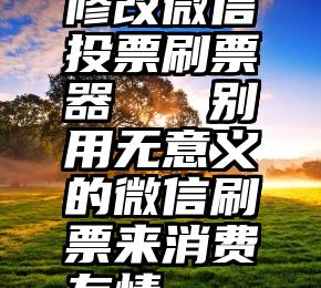 修改微信投票刷票器   别用无意义的微信刷票来消费友情