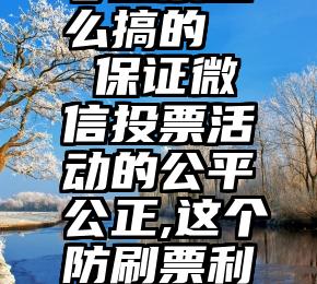 微信公众号投票怎么搞的   保证微信投票活动的公平公正,这个防刷票利器拿走不谢