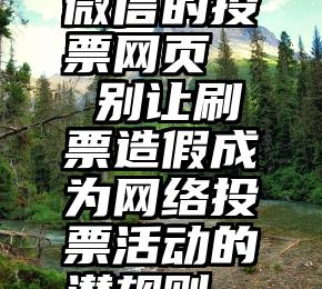 微信的投票网页   别让刷票造假成为网络投票活动的潜规则