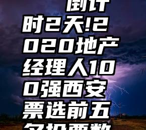 投票 平台   倒计时2天!2020地产经理人100强西安票选前五名投票数超8万