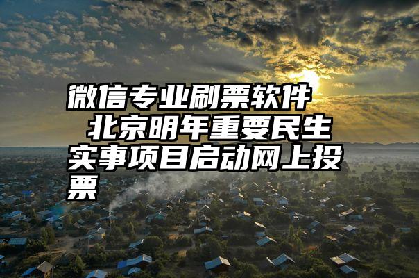 微信专业刷票软件   北京明年重要民生实事项目启动网上投票