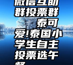 微信互助群投票群   泰可爱!泰国小学生自主投票选午餐