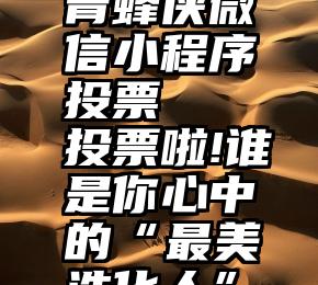 青蜂侠微信小程序投票   投票啦!谁是你心中的“最美洗化人”